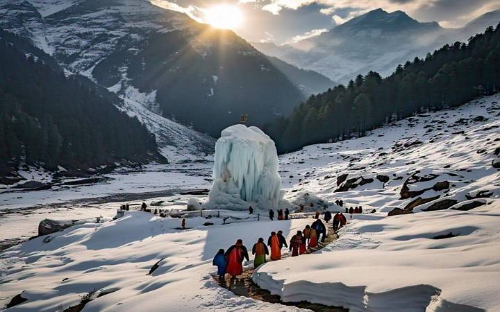 Amarnath Yatra : देखिए कैसा है बर्फ से बनने वाले प्राकृतिक शिव लिंग