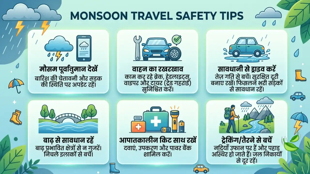 Monsoon Travel Safety Tips | बारिश में सुरक्षित कैसे घूमें?