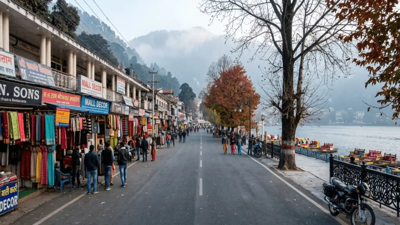 Mall road nainital
